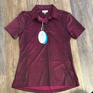 Greg Norman NWT! Women's Burgundy Polo Shirt